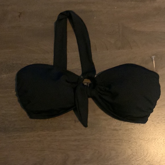 NWOT Seafolly Active Ring Front Bandeau Bikini Top black - Picture 4 of 13